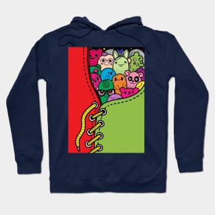 doodle monsters hiding in sneaker Hoodie